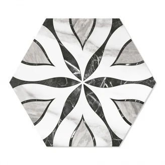 Marmor Hexagon Klinker Elazig Grå Matt-Satin 29x33 cm
